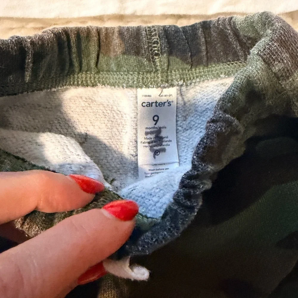Carter's Green Camouflage Jogger outfit